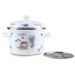 Oala emailata cu capac Grunberg GR2462A+sita