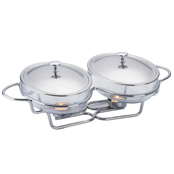 Dish dublu cu suport din inox pentru lumanare Bohmann BH 2012-30 CG