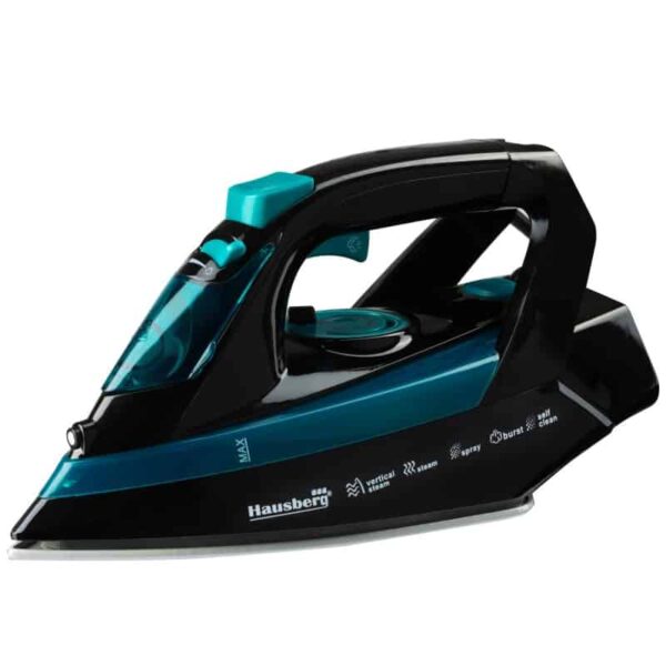 Fier de calcat Hausberg HB-7899BL, 2000-2300W, talpa ceramica, turcoaz