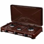 Mini aragaz emailat Ertone ERT-MN 208MR, 3 arzatoare, Maro - imagine 2