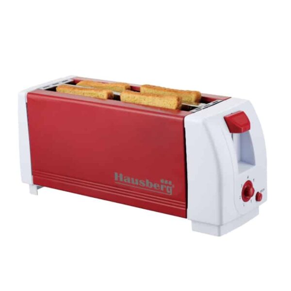 Prajitor paine 4 felii Hausberg HB-185, 1300W, rosu