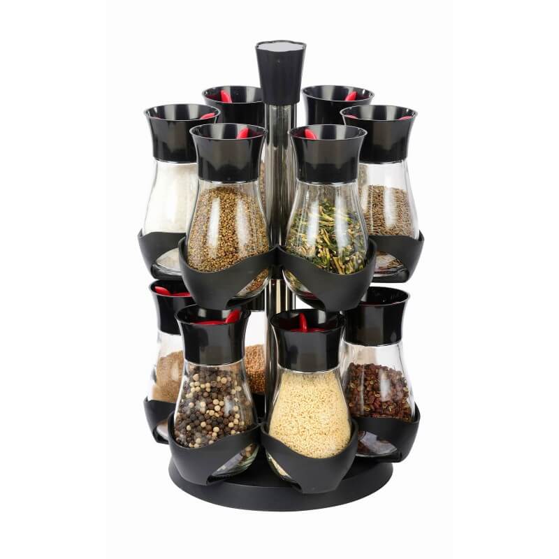 Set 12 recipiente condimente cu suport rotativ Grunberg GR385