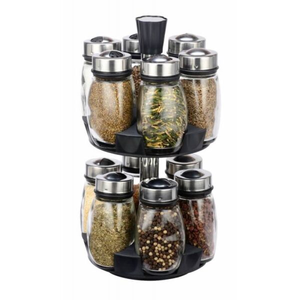 Set 12 recipiente condimente cu suport rotativ Grunberg GR388