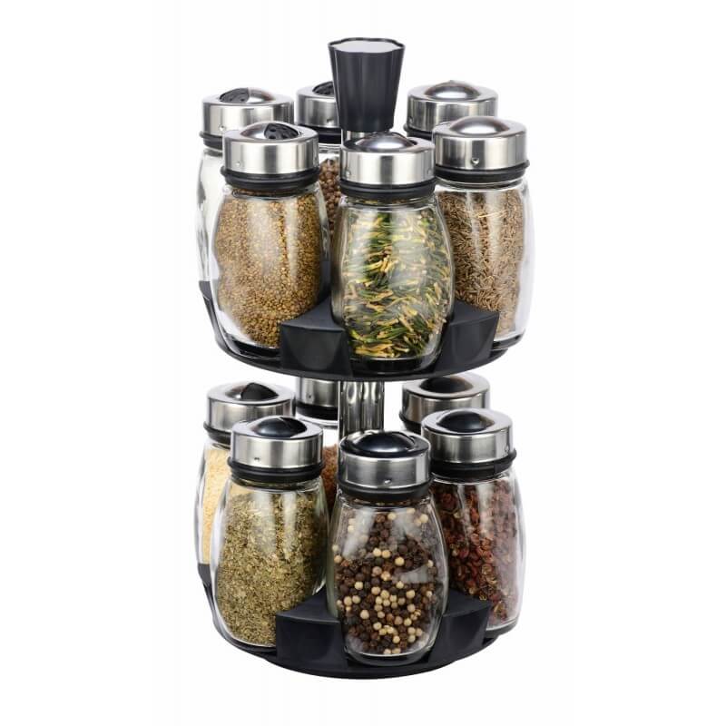 Set 12 recipiente condimente cu suport rotativ Grunberg GR388