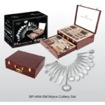 Set tacamuri inox 84 piese Bohmann Premium BP-A84-SM, 12 persoane, argintiu, diplomat - imagine 4