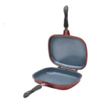 Tigaie dubla din aluminiu Grunberg GR3220, ceramica marmorata, inel din silicon, 32 x 22 x 7.5 cm - imagine 3