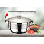 Oala inox cu capac metalic Ertone MN-534