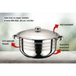 Oala inox cu capac metalic Ertone MN-534