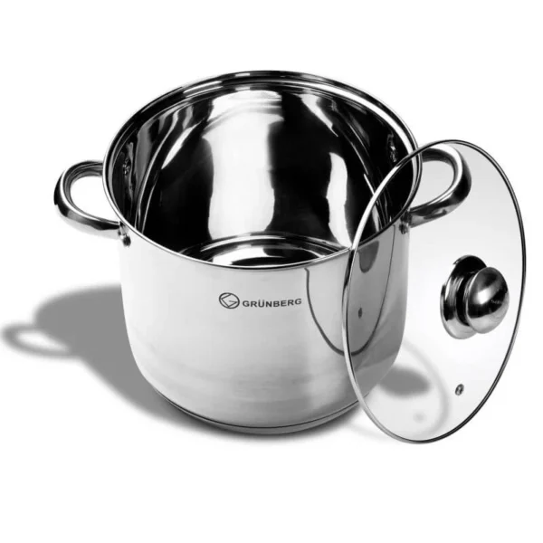 Oala din inox cu capac din sticla Grunberg GR2132
