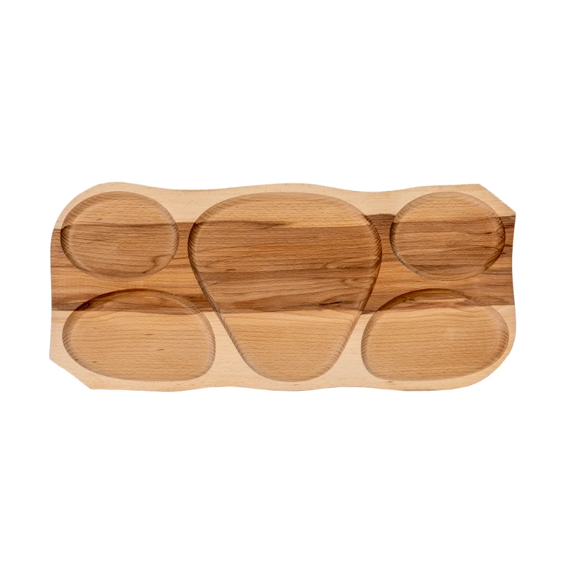 Platou lemn cu 5 compartimente 63x28x2.5cm EXT 6080