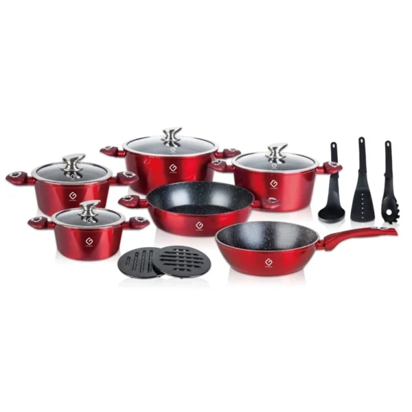 Set 15 piese pentru gatit Grunberg GR2715 RED