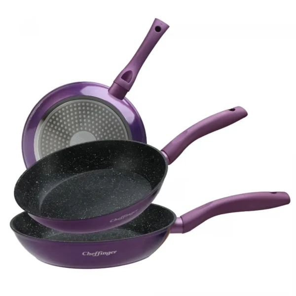 Set 3 tigai din aluminiu forjat Cheffinger CF-FA03 CF-FA03 PUR
