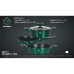 Set 3 vase pentru gatit Grunberg GR2717 verde