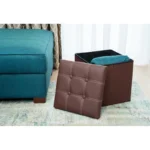 Taburet pliabil cu spatiu de depozitare Grunberg TB54 maro