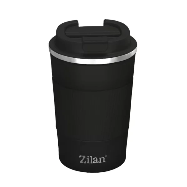 Cana termos de cafea Zilan ZLN9878, capacitate 380ml, interior din inox, pereti dubli, negru