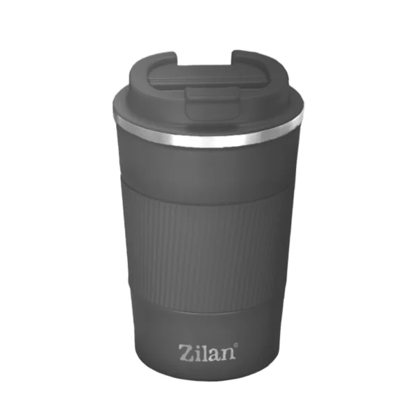 Cana termos de cafea Zilan ZLN9879, capacitate 380ml, interior din inox, pereti dubli, gri