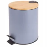 Cos de gunoi cu pedala Kamille KM0206, 5 litri, otel cromat, gri
