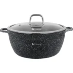 Cratita aluminiu Goldmann GM-0344, 44x19 cm, 23 L, interior marmorat, capac