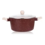 Cratita din aluminiu cu capac Grunberg GR5717, interior anti-aderent, compatibila inductie, 20x10.5 cm, 2.6 l