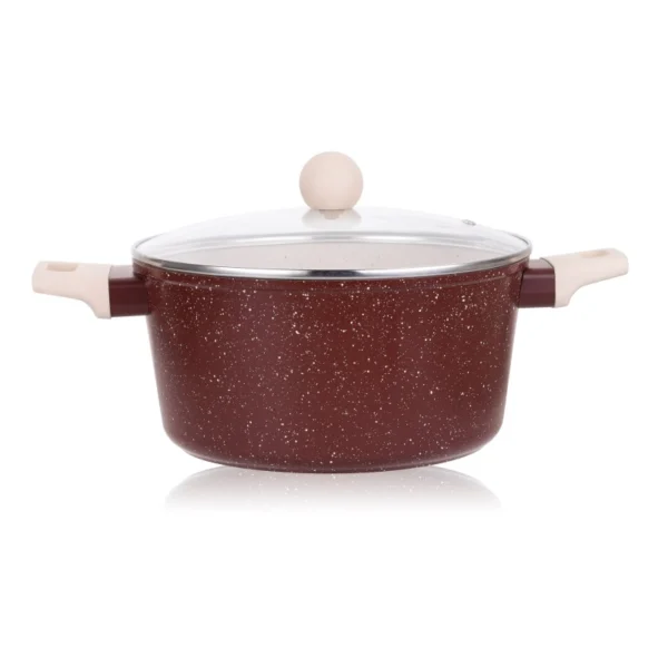 Cratita din aluminiu cu capac Grunberg GR5718, interior anti-aderent, compatibila inductie, 24x11.8 cm, 4.3 l