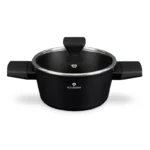 Cratita din aluminiu forjat Blaumann BL-4002, diametru 28 cm, 5.7 L, 3 straturi acoperire, negru mat