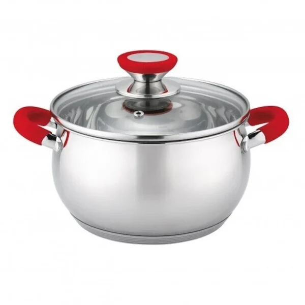 Cratita din inox Bohmann BH-2315-24, manere rosii