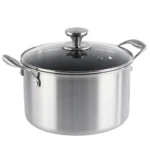 Cratita inox Grunberg GR9526, 26x15 cm, 7.2 l, capac sticla, invelis anti-aderent honeycomb, compatibila plita cu inductie