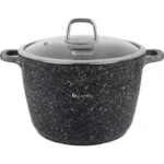 Oala aluminiu turnat Goldmann GM-0620, 20x16 cm, 4 L, acoperire ceramica, capac termorezistent