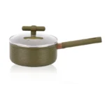 Cratita din aluminiu cu capac Grunberg GR5722, interior anti-aderent, compatibila inductie, 16x7.5 cm, 1.3 l