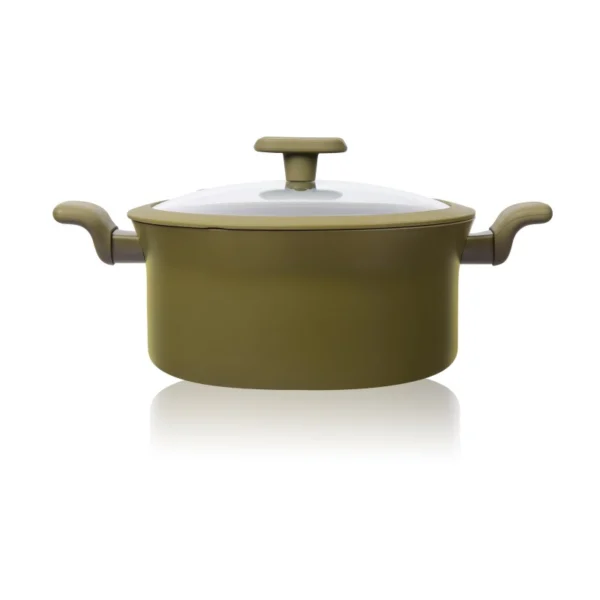 Cratita din aluminiu cu capac Grunberg GR5730, interior anti-aderent, compatibila inductie, 22x9.5 cm, 2.9 l