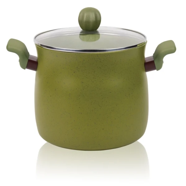 Oala din aluminiu cu capac Grunberg GR5736, interior anti-aderent, compatibila inductie, 20x18.30 cm, 5.2 l