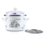 Oala emailata cu capac Grunberg GR2462B+sita