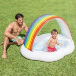 Piscina gonflabila Intex Curcubeu 57141, pentru copii, 102 x 89 cm - imagine 2