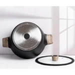 Set cratite aluminiu Goldmann GM-6009, 1.6 L, 3.3 L, 4.1 L, 4.9 L, 6.4 L, 9 piese, interior marmura, capac sticla - imagine 5