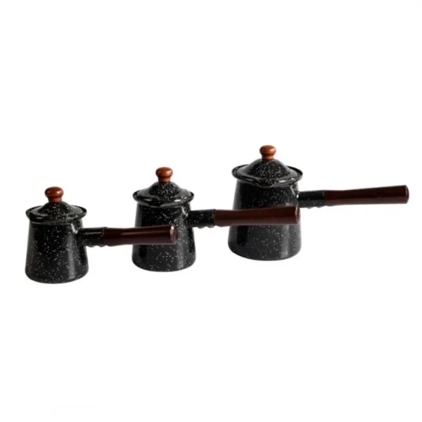 Set ibrice emailate Rosberg R51305J3C, 6 piese, 500ml/750ml/1000ml, otel carbon, marmorate interior/exterior