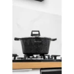 Set vase pentru gatit Goldmann GM-1012, 10 piese, interior marmorat, polonic+spatula silicon, inclusiv inductie - imagine 9