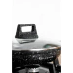 Set vase pentru gatit Goldmann GM-1012, 10 piese, interior marmorat, polonic+spatula silicon, inclusiv inductie - imagine 5