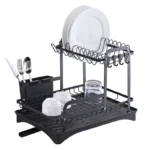 Suport vase Grunberg GR3242, 42.50 x 30 x 32 cm, din otel si plastic, cu tava si suport tacamuri