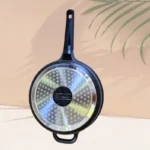 Tigaie antiaderenta Goldmann GM-0224L, 24x7 cm, 2.4L, acoperire ceramica, maner soft touch, marmorata - imagine 2