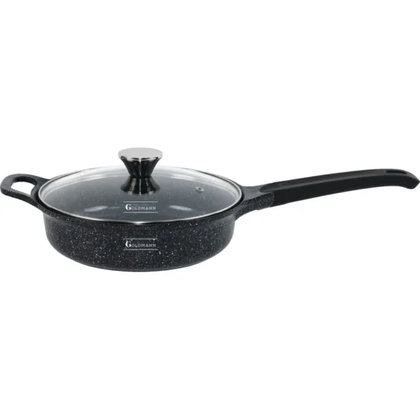 Tigaie antiaderenta Goldmann GM-0224L, 24x7 cm, 2.4L, acoperire ceramica, maner soft touch, marmorata