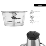 Tocator Hausberg HB-4505, 400 W, bol sticla 2L, toaca, taie, macina, amesteca - imagine 3