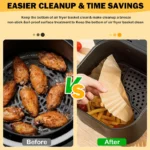 Set 50 tavi rotunde pentru copt din hartie pentru friteuza cu aer cald Grunberg HCR20