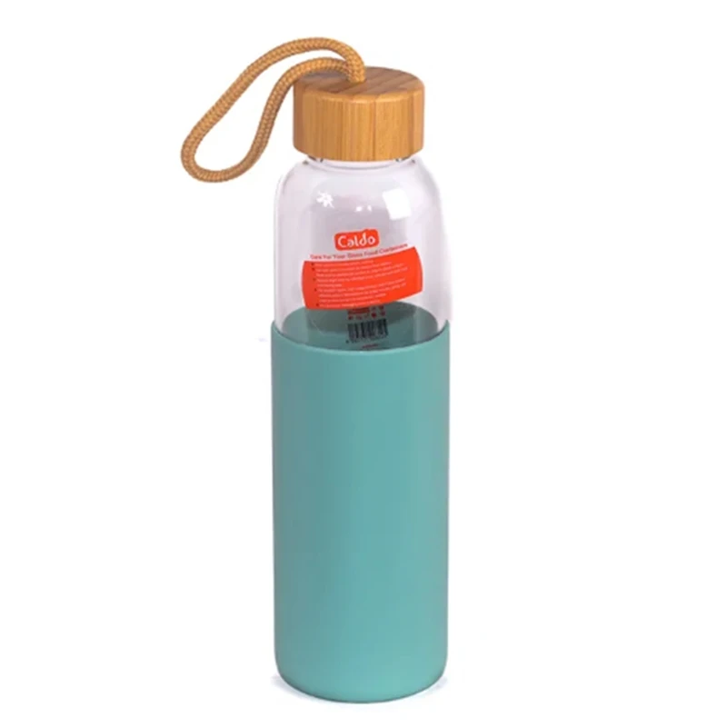 Sticla termorezistenta cu capac bambus Caldo GWB600