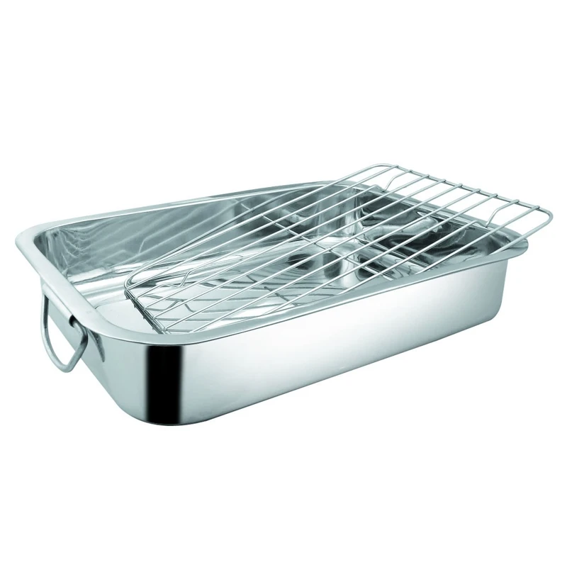 Tava pentru cuptor din inox cu gratar Grunberg IGT42