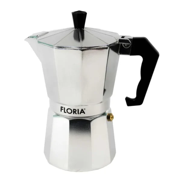 Cafetiera espresso pentru aragaz Floria ZLN2492, aluminiu, 6 cesti, 300 ml, argintiu