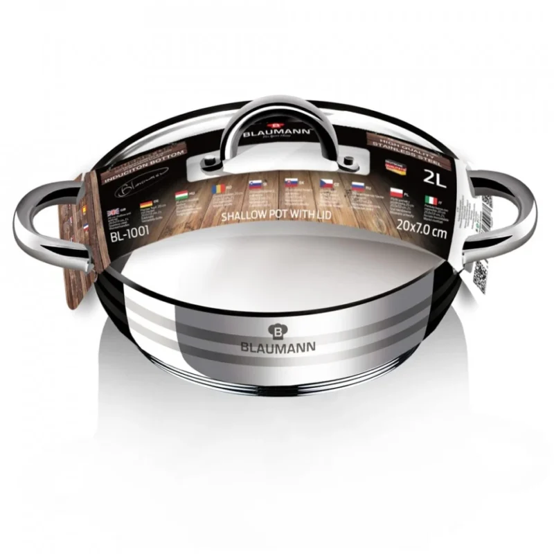 Cratita joasa din inox cu capac Blaumann BL-1001A