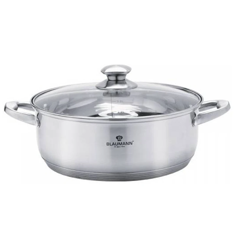 Cratita joasa din inox cu capac Blaumann BL-3308A