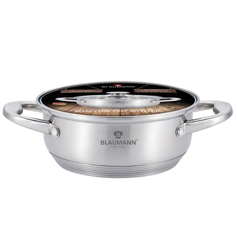 Cratita joasa din inox cu capac Blaumann BL-3308A