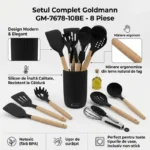 Set ustensile de bucatarie din silicon Goldmann GM-7678-10BL